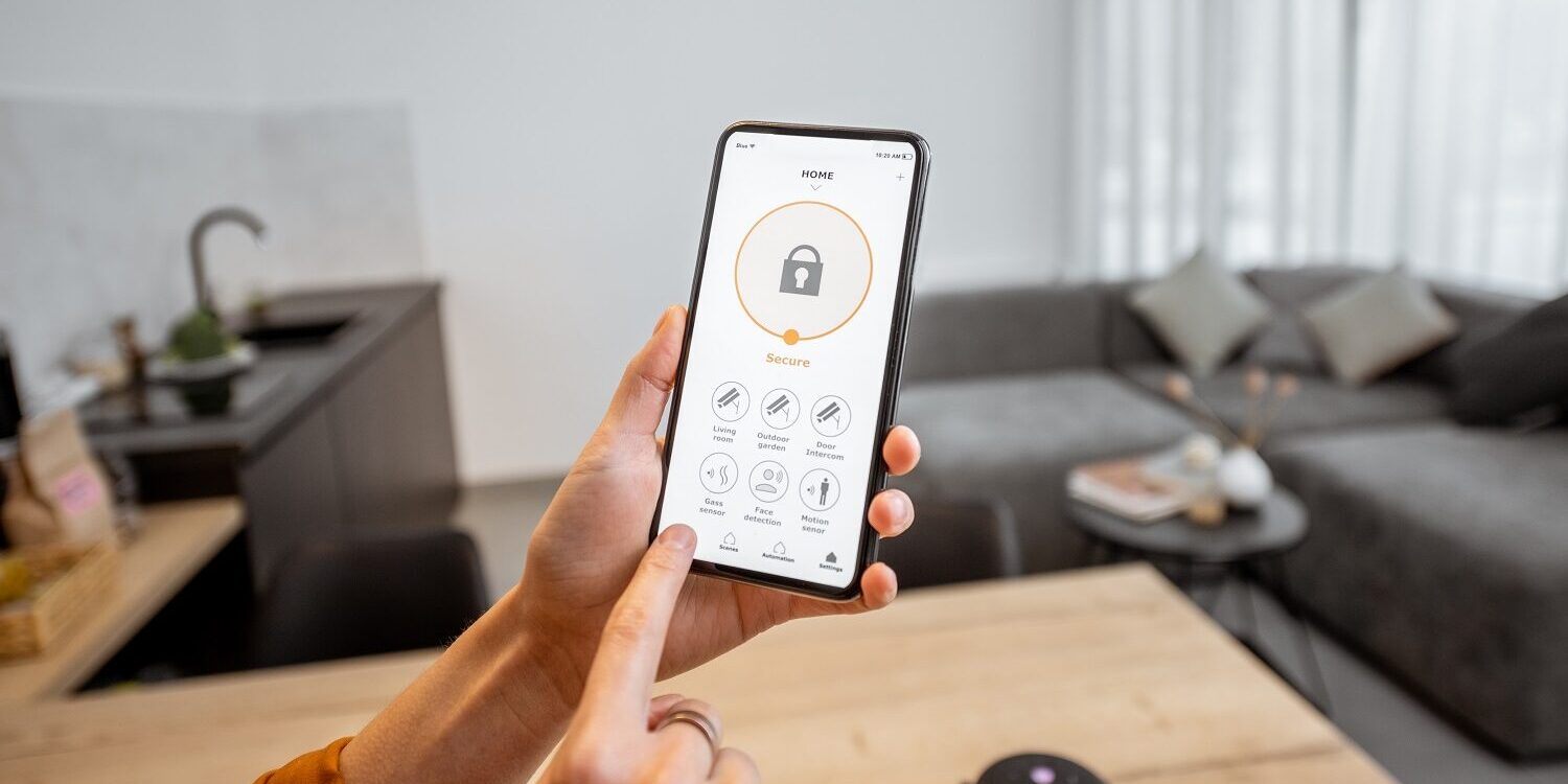 Smartphone with security application indoors