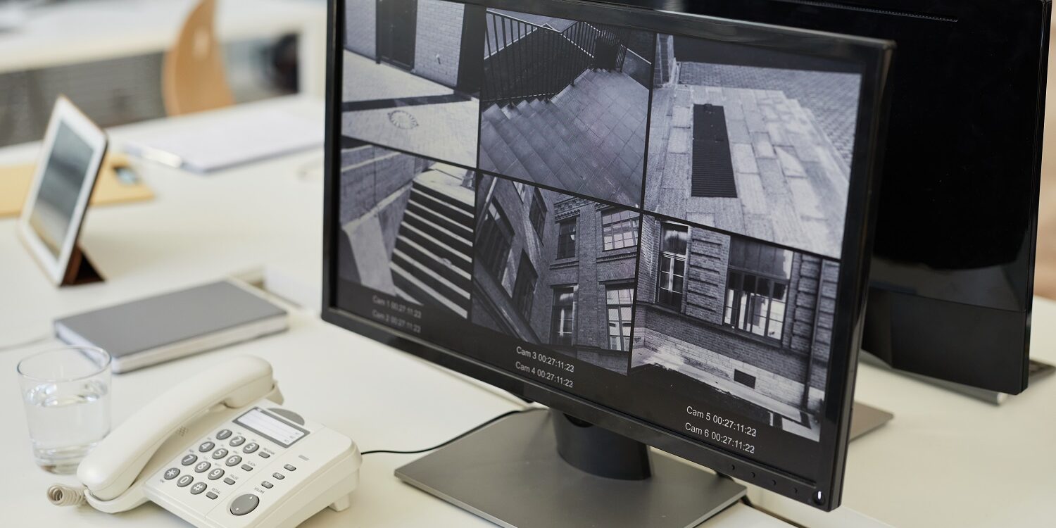 Background image surveillance camera feed