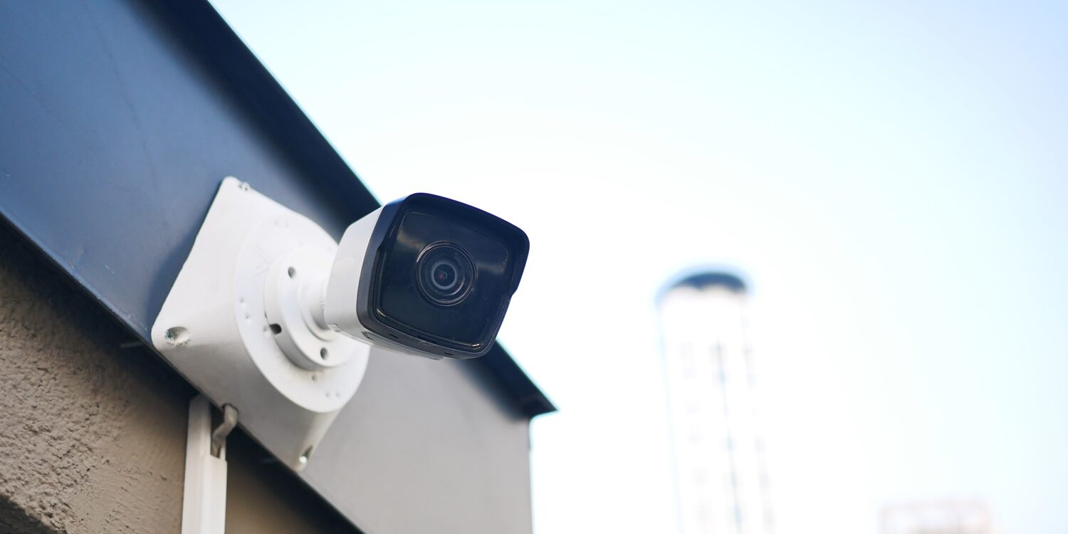 CCTV security camera operating outdoor